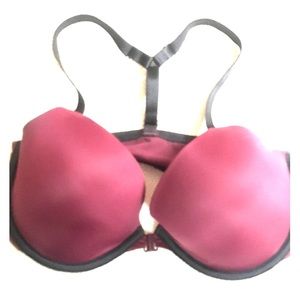 Pink! Wine and Black Front Closure Bra